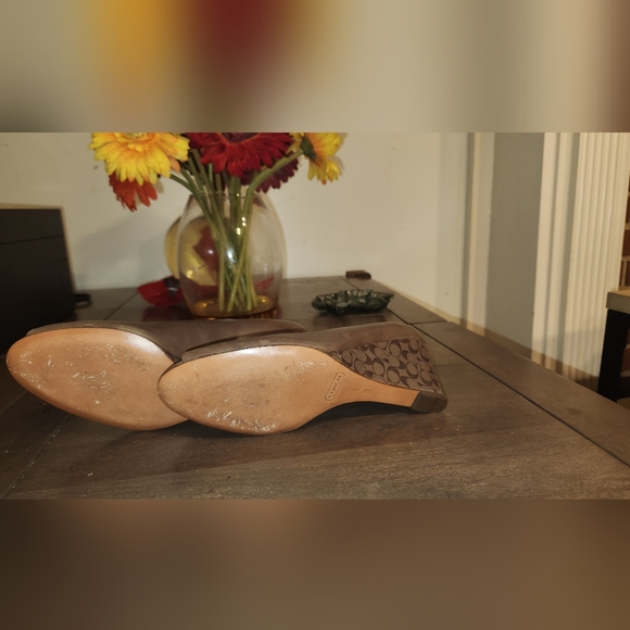 Coach Kellen "C" Peep Toe Wedges - Picture 7 of 9